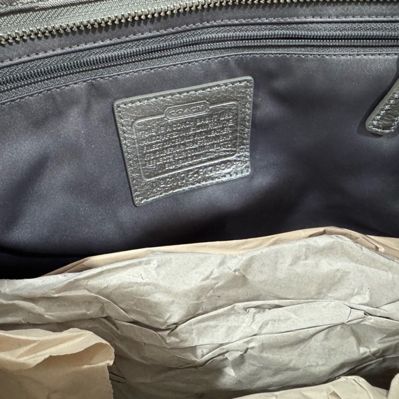 Coach Gray Signature Tote Bag Womens Purse - Picture 6 of 9